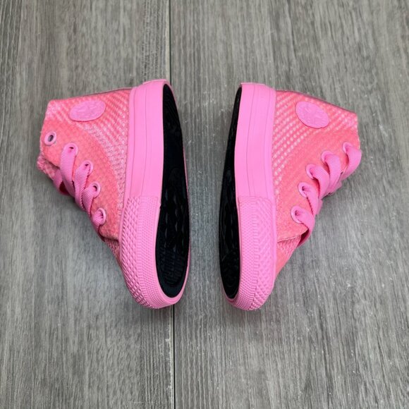 Converse Chuck Taylor All Star High Top Sneaker Infant Girls 3 Lace Up Mesh Pink - Picture 8 of 11